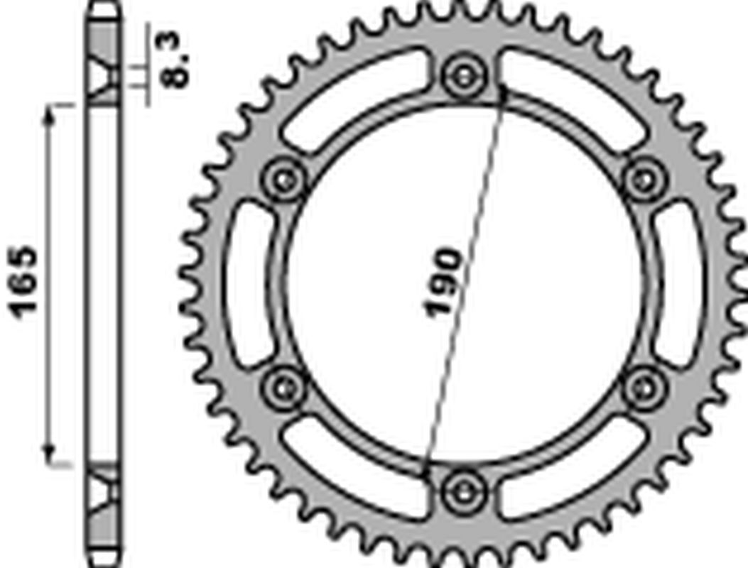 PBR rozeta 896 48 C45 KTM 125/250/350 ENDURO 87-90, MX 420/495 81-84, MX 500 85-93, LC4 600 88-92 (JTR896.48) (řetěz520) (MADE IN ITALY)